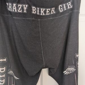 Crazy Biker Girl Black Leggings